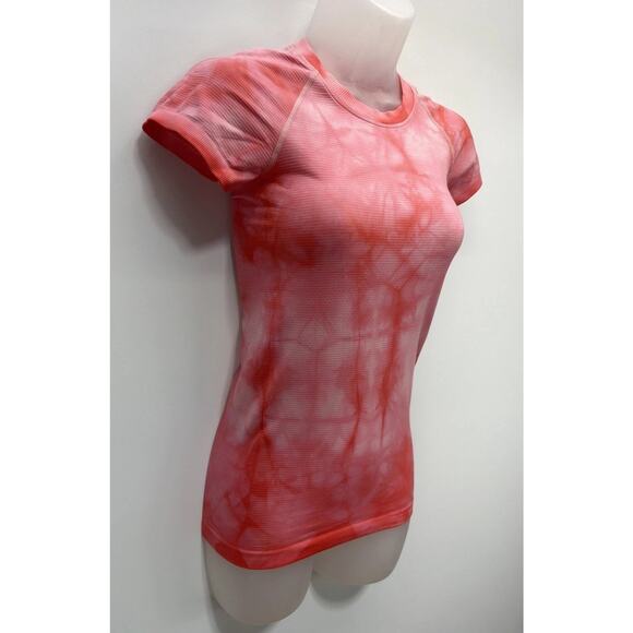 Lululemon Swiftly Tech Tee 2.0 Marble Size 2 Marble Dye Raspberry Cream 78656 - Picture 2 of 6